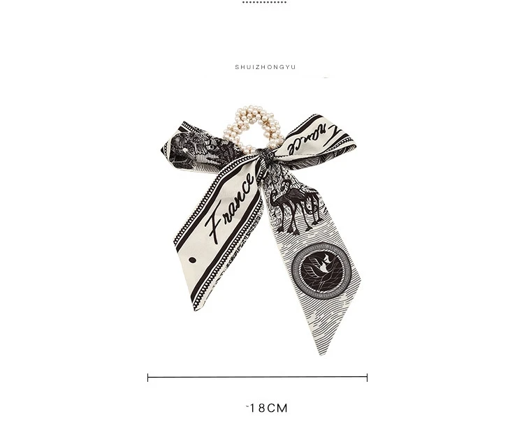 Trendy Pearl Ribbon Scarf Hair Band