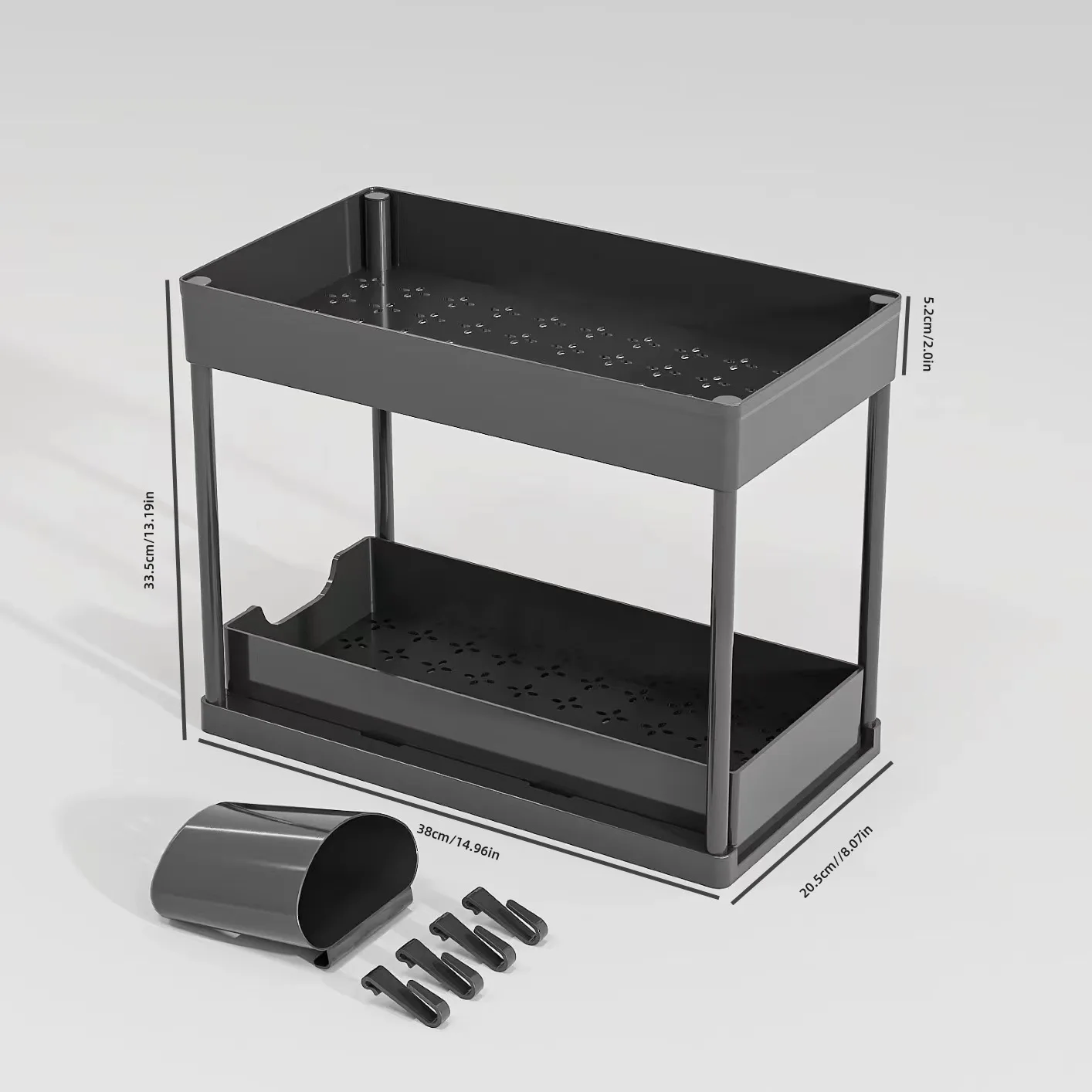 Lavabo Altı Çekmeceli Düzenleyici: İnce Sürgülü Raf, Temizlik Malzemelerine Kolay Erişim Sağlar için Dolap Alanını Maksimuma Çeker