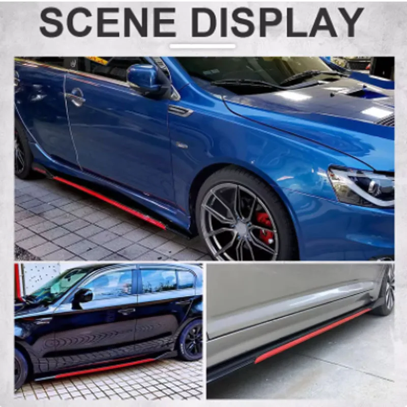 폭스바겐 시로코 2M 자동차 사이드 스커트 익스텐션 플레이트 립 분리기 범퍼, 레이싱 사이드 스포일러, 2.18M