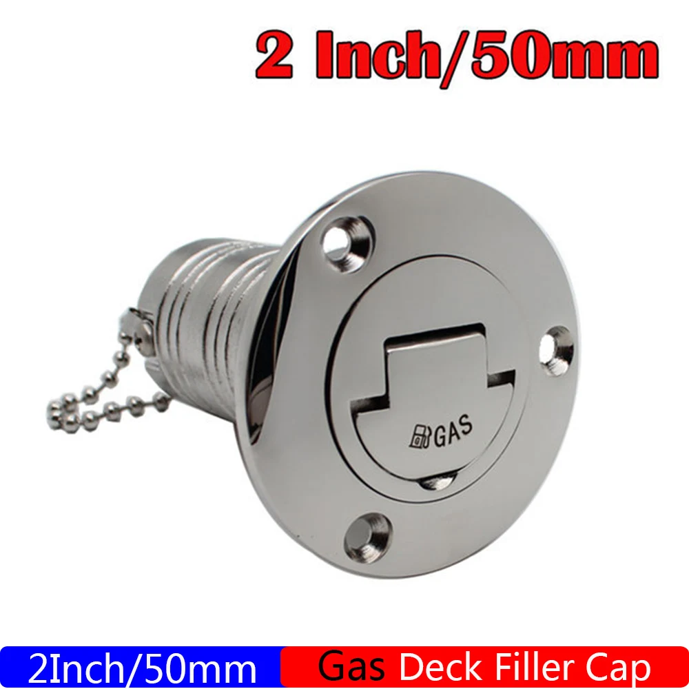 Stainless Steel 316 Deck Filler Cap - Mirror Polish Marine and RV Hardware for Gas, Diesel, Fuel, and Waste Water