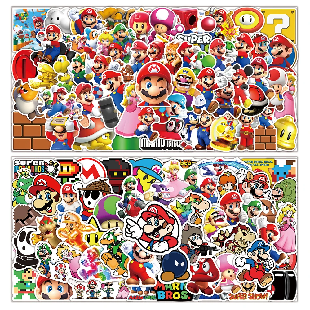 

10/30/50/100pcs Cartoon Super Mario Game Stickers Laptop Notebook Skateboard Fridge Phone Waterproof Decal Sticker Kids Toys