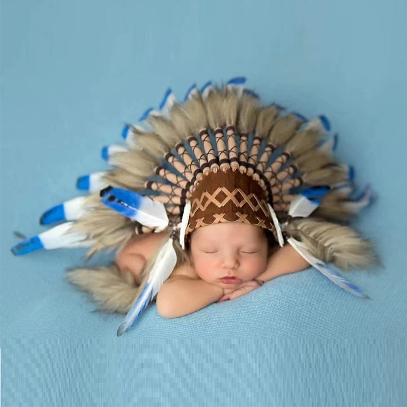 Diadema de plumas con decoración de corona, tocado de estilo étnico,  tocados indios, tocados bohemios, accesorios para el cabello de nativos  americanos para mujeres y hombres, ropa de tendencia : Ropa, Zapatos y  Joyería 