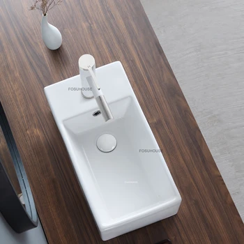 ระเบียง Ultra แคบห้องน้ําอ่างล้างมือ Nordic เซรามิคแพลตฟอร์มอ่างล้างหน้า Mini แขวนผนังอ่างล้างหน้า Creative ติดผนังอ่างล้างหน้า 1