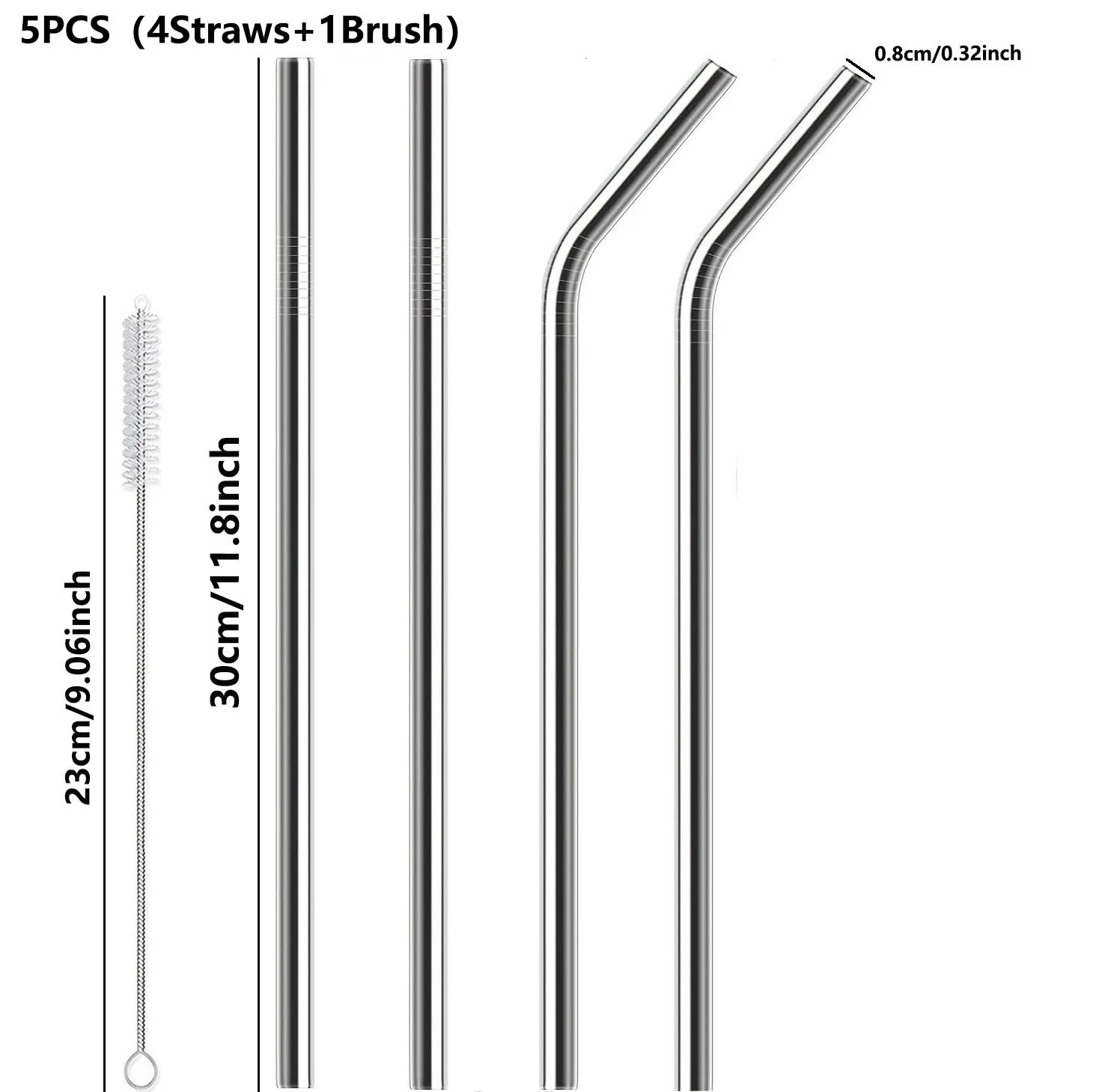 Eco-Friendly Reusable Stainless Steel Straw - Perfect for Smoothies & Cocktails