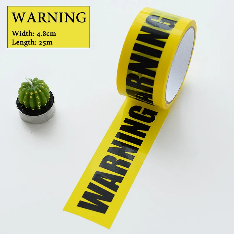 1/Roll 24mm*25m Warning Tape Danger Caution Fragile Barrier Remind DIY Sticker Work Safety Adhesive Tapes For Mall Store School images - 6