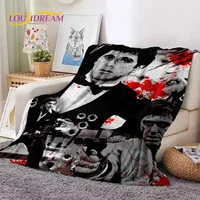 Scarface Tony 3D Printing Movie Soft Blankets,Keep Warm Throw Blanket Comfortable Blanket for Picnic Beds Sofa Home Bedroom Gift 1