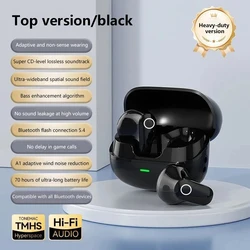 2025 Mini Wireless Bluetooth Earphones - Noise Reduction, Ultra Long Battery Life, Half In - Ear, Dual Ear, Sport Design (Black)