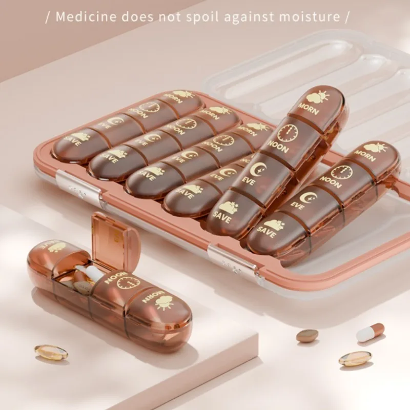 21/28 Grids Large Pillbox Pill Organizer Weekly 7 Day Medication Case Pill Container Organizer Plastic Box Pills Storage