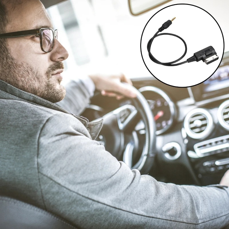 Adjustable 3.5mm Car Automobile Sound Cable for AMI Vehicles PVC Cord