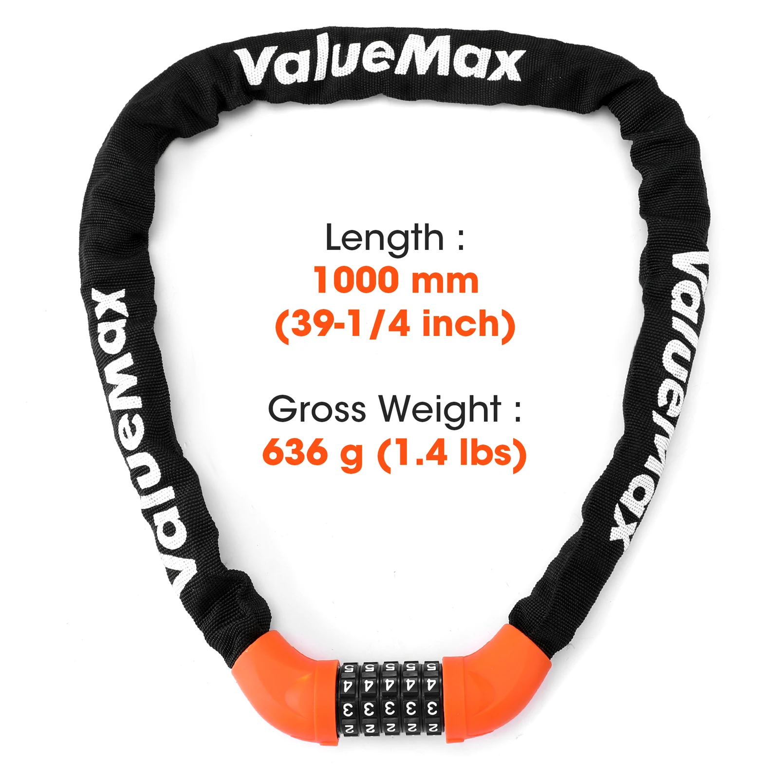 Замок-Антивор на велосипедную цепь ValueMax, 6*1000 мм | AliExpress