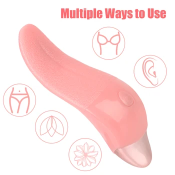 12cm Artificial Tongue Heated Blowjob Vibrator for Women Nipple Clitoris Licks Vaginal Anal Plug Female Masturbator Oral Sex Toy 2