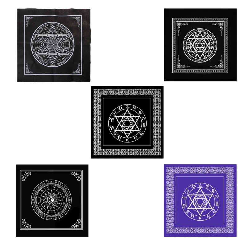 

F1FD Non-woven Tarot Altar Tablecloth Rune Divination Altar Tarot Patch Table Cover For Magicians Daily Board Games Card Pad