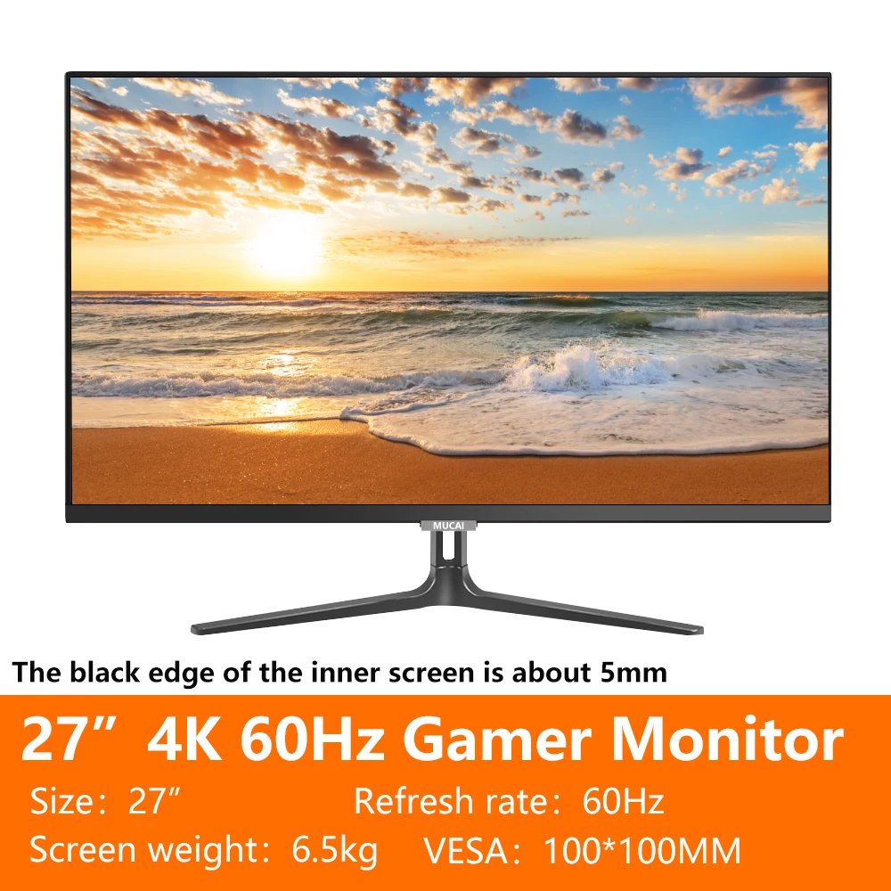 MUCAI UHD LED PC ÷, ũž ӿ ǻ ȭ, IPS г, HDMI ȣȯ, DP,  3840*2160, 27 ġ, 4K , 60Hz