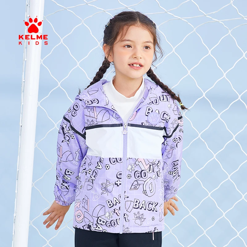 

KELME KIDS Children's Windbreaker Girls Autumn And Winter Middle-Aged Children's Windproof Jacket 5141WT4035