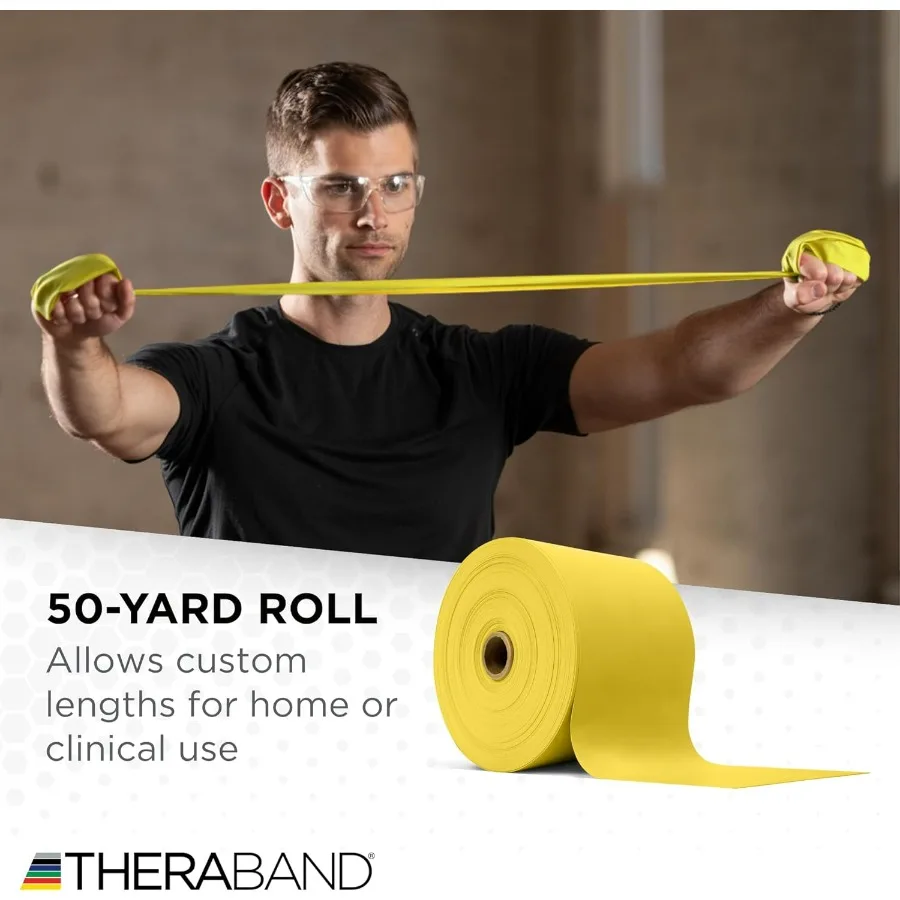 Resistance Band, Black, Special Heavy, 50-Yard Roll, Latex Elastic Band for Exercise