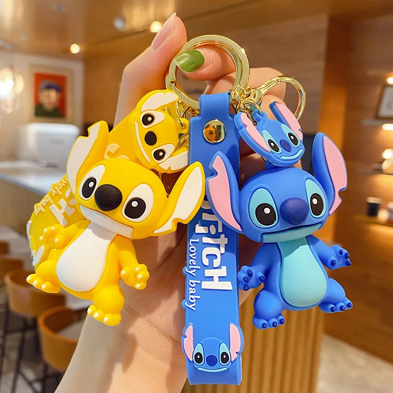 Nuovo Anime Disney portachiavi Cartoon Mickey Mouse Minnie Lilo & Stitch Cute Doll portachiavi ornamento portachiavi ciondolo giocattoli per bambini regali