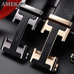 The first layer of cowhide men's belt business leisure high-grade young and middle-aged fashion atmosphere belt belt leather
