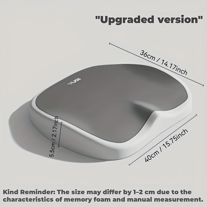 10-Hour Ergonomic Memory Foam Office Chair Cushion with Adjustable Hip,Lumbar Support,Lightweight,Portable,Durable for Home