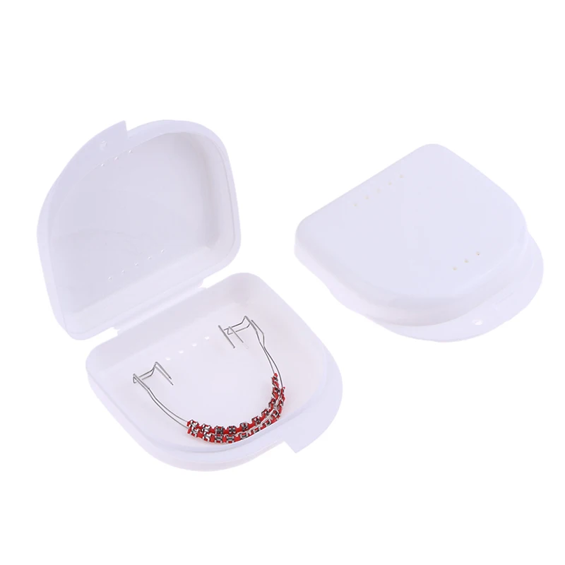 1쌍의 다채로운 치아 교정기, 후크가 있는 임시 치아 장식, 금속 와이어 브라켓, 리가처 타이, 박스 포함