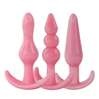 3PC Soft Anal Plug Silicone G Spot Butt Plug Stimulator Sex Toys for Womans Men Beads Anal Dilator Prostate Massager Dildo 18+ 6