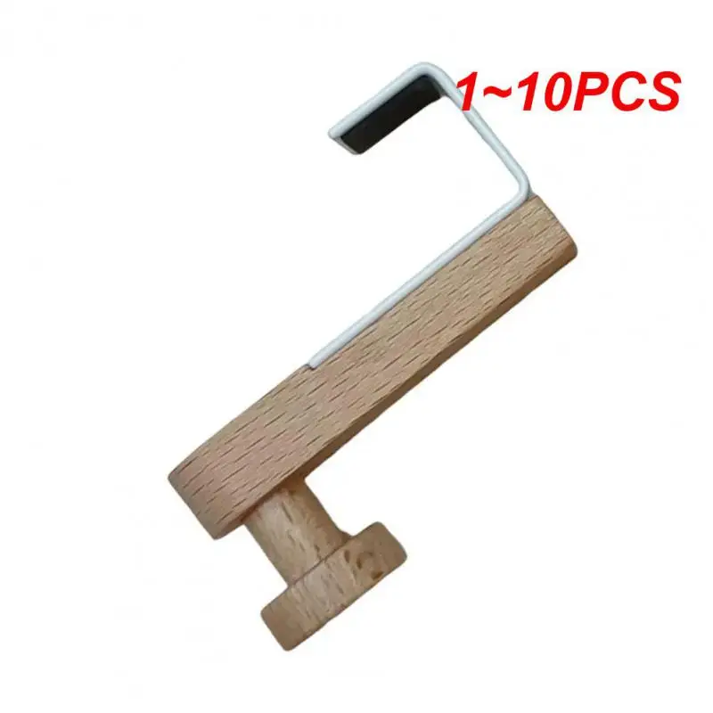 

1~10PCS Door Back Hanging Holder Kitchen Cabinet Hook Towels Clothes Coat Bathroom Accesories Storage Hanger Iron Wooden Rack