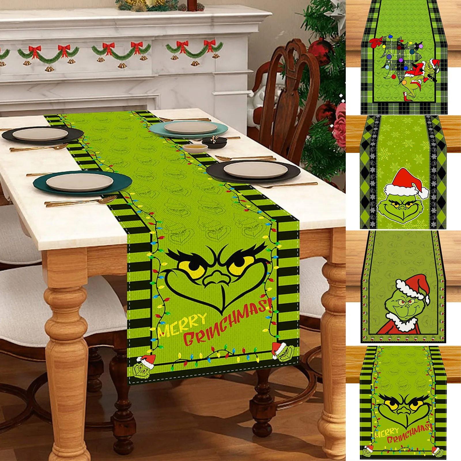 Linen Christmas Table Runner 13x72 Inch Christmas Winter Holiday Home Kitchen Dining Room Decoration Table Runner
