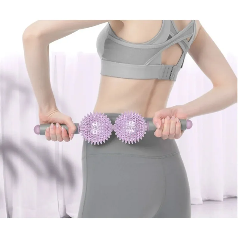 1PCS 2/3/5 ball rolling massage stick Massage roller Muscle massage stick Relax Stick Meridian slimming calf roller Random Color