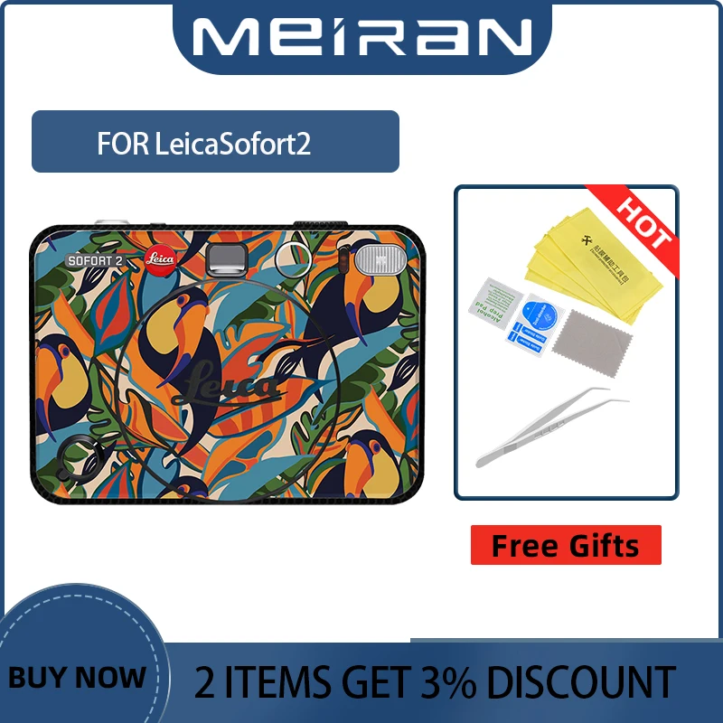 Per Leica Sofort 2 Protezione Decalcomania Fotocamera Protezione Del Corpo Cappotto Della Pelle Pellicola Avvolgente Pellicola Antigraffio Pellicola D