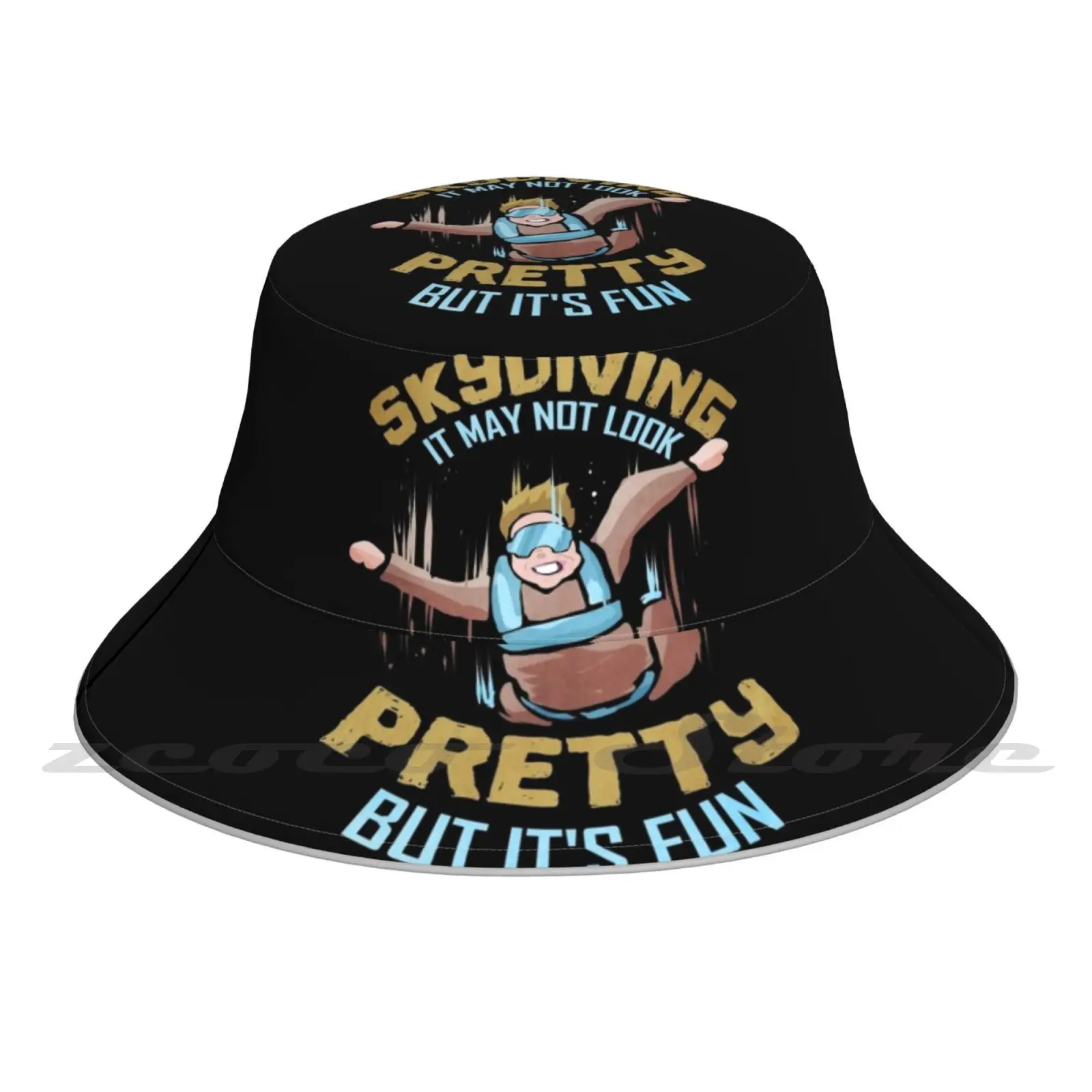 

| It May Not Look Pretty But It'S Fun Bucket Hat Fashion Soft Personalized Pattern Gift Cap Parachute Parachute Jumping