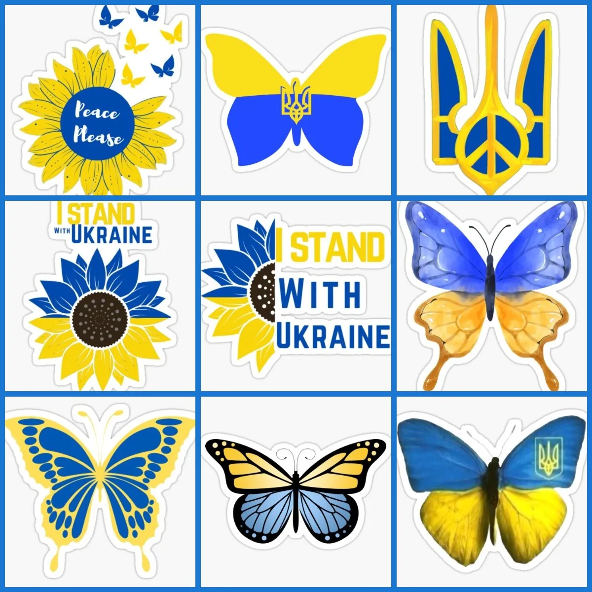 

Ukrainian butterfly sunflower Sticker Motorcycle Accessories Camper Truck Car Bumper Window Glass Bicycle Van Decal Accessories
