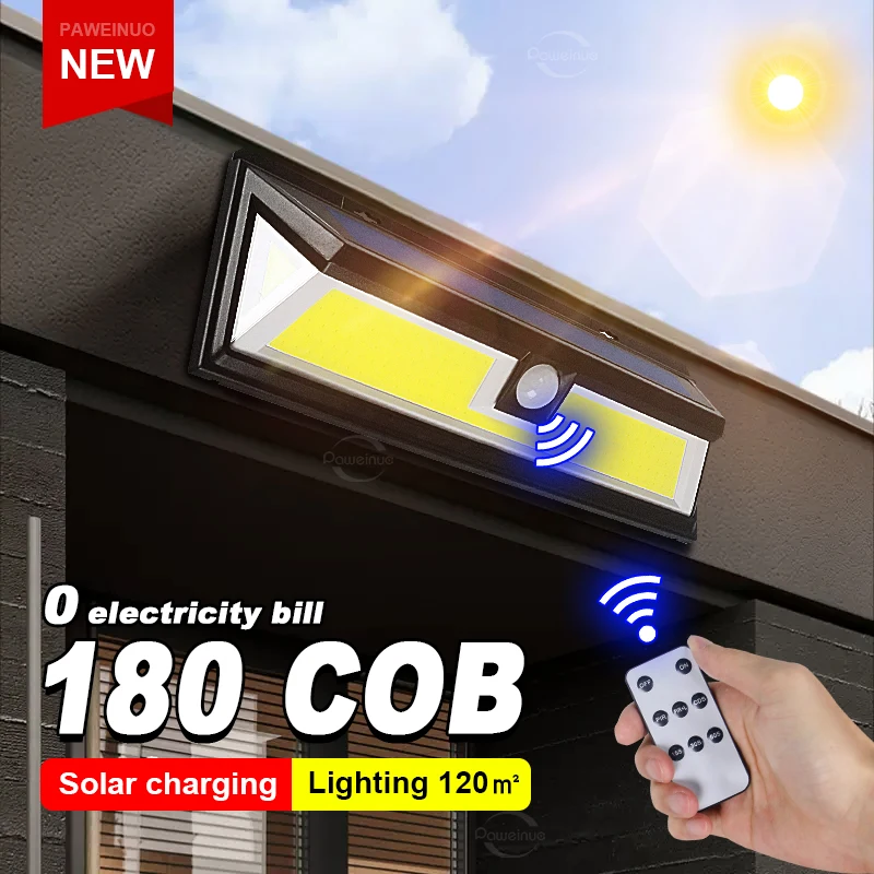 

2023 новейшие светодиодные солнечные настенные светильники 3 режима PIR датчик движения огни IP65 водонепроницаемый наружный солнечный свет светодиодный садовый светильник настенный светильник