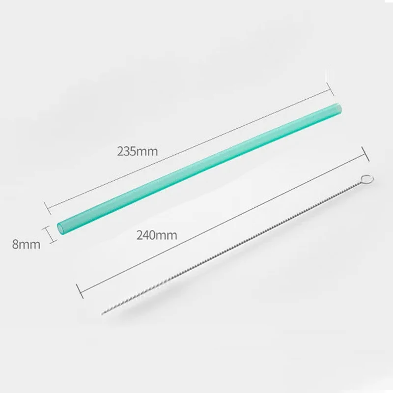6Pcs Silicone Straws Flexible Transparent Silicone Straw With Cleaning Brush Reusable Beverage Juice Straw Drinking Milk Straw