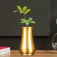 Mini Copper Vase Ornament Retro Brass Flower Bottle Figurines Gold Color Vase Luxury Decorative Crafts Home Decoration 1