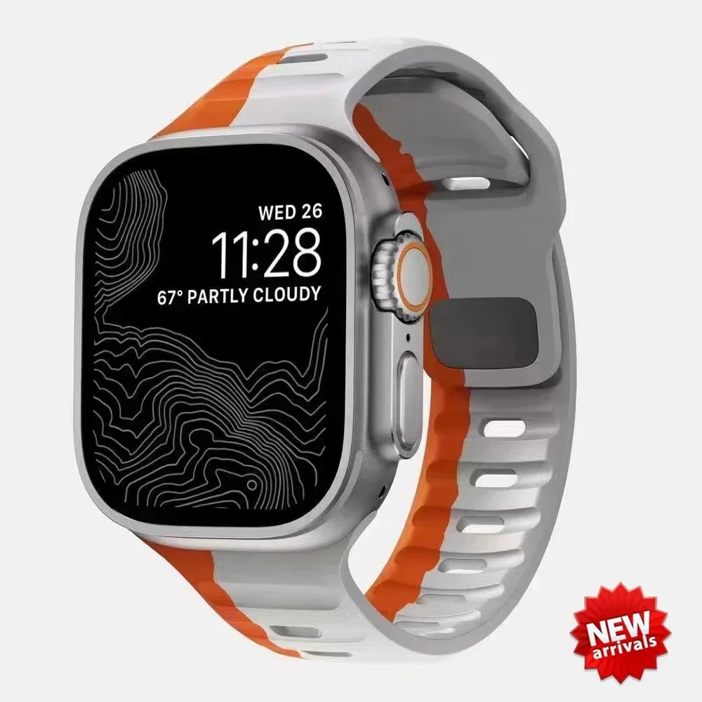 애플 워치용 실리콘 스포츠 밴드, 고무 시계 밴드, 한국 iwatch 시리즈, 울트라 8, 7, 3, 5, 6, 4, 40mm, 41mm, 42mm, 49mm, 44mm, 45mm