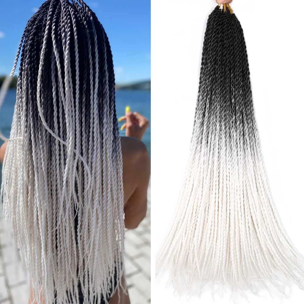 Senegalese Twist Crochet Braiding Hair 20 Strands Synthetic Ombre High Temperature Crochet Hair