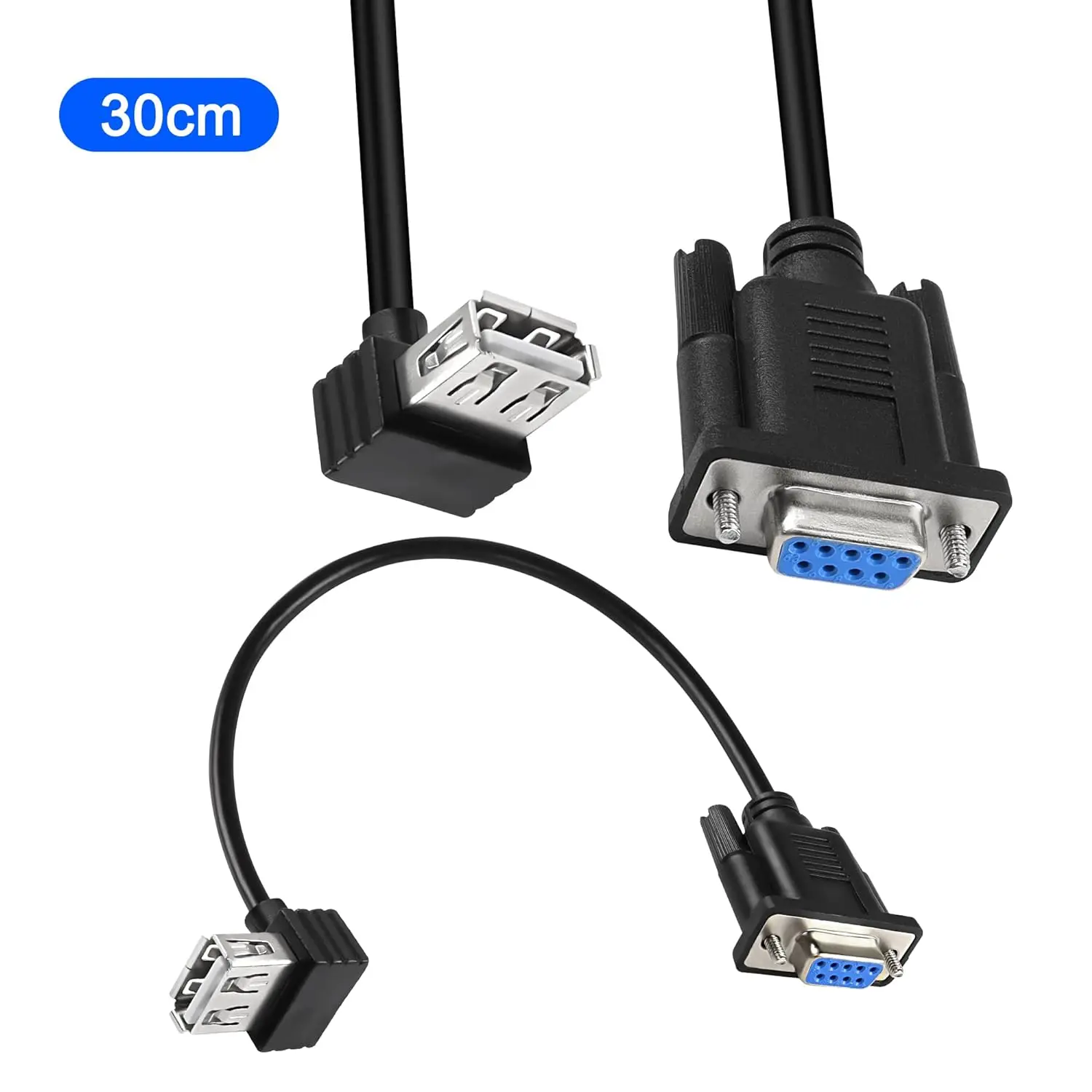 암-USB 2.0 A 암 직렬 케이블 어댑터 변환기, RS232 DB9, 8 인치, 25cm, 1 개