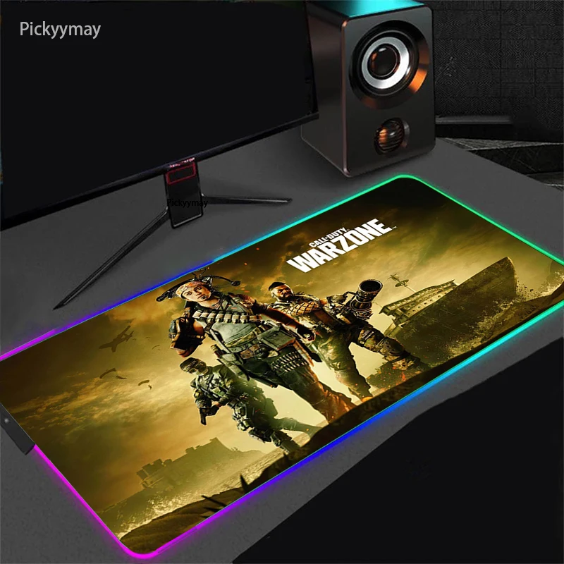 

LED Light Computer Mousepad Warzone RGB Backlight Keyboard Desk Play Mat Table Mause Gaming Mouse Pad Carpet 80x30 Backlight