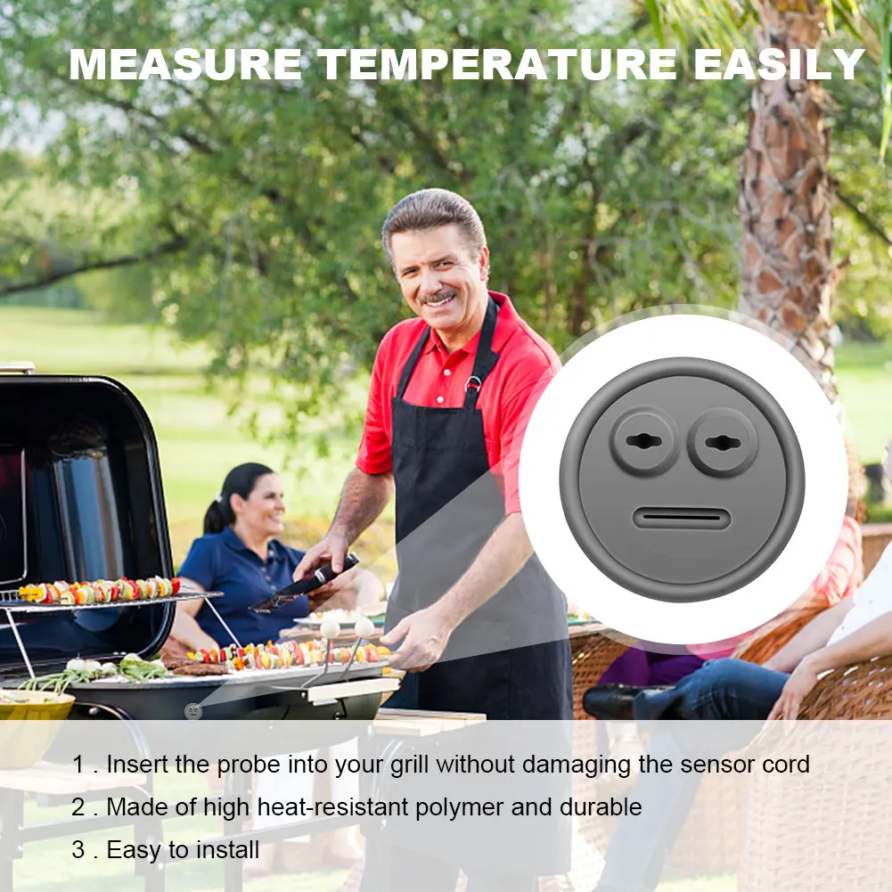 BBQ Grill Probe Gasket Heat Resistant Barbecue Thermometer Grommet Cookers Replacement Parts for Weber Smokey Grill Accessories