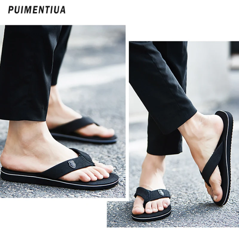 Men Summer Flip Flops Beach Sandals Anti-Slip Casual Shoes Slippers with flip flops summer slippers summer sandals beach shoes