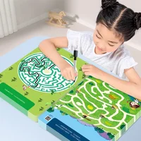 64 Pages Educational Games Kids Concentration Maze Training Book Reusable Practice Copybook 1