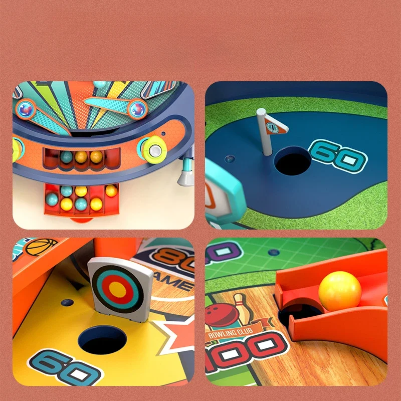 Children's Puzzle Toys Playing Marbles on A Tabletop Game Platform Parent-child Interaction Two Person Battle Boy and Girls' Toy 4