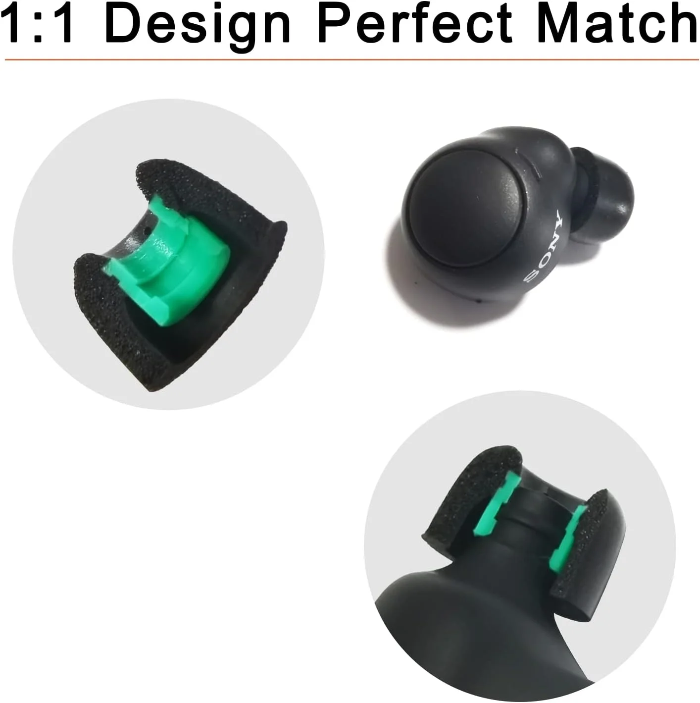 KUTOU Memory Foam Ear Tips Set with Cleaning Pen (3 Pairs)