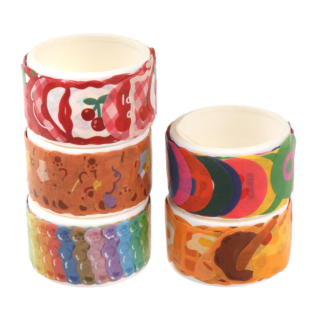 100pcs/Roll Cute Flower Bear Love Heart Washi Tape Decorative Adhesive Tape DIY Scrapbooking Stickers Kawaii Label Masking Tapes