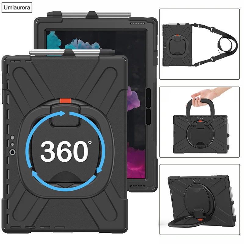 Per Microsoft Surface Go 2 3 Pro 4 5 6 7 Plus Pro X Tablet Cover Rotazione Hand Ring Kids Custodia Antiurto In Silicone Per Pc Funda
