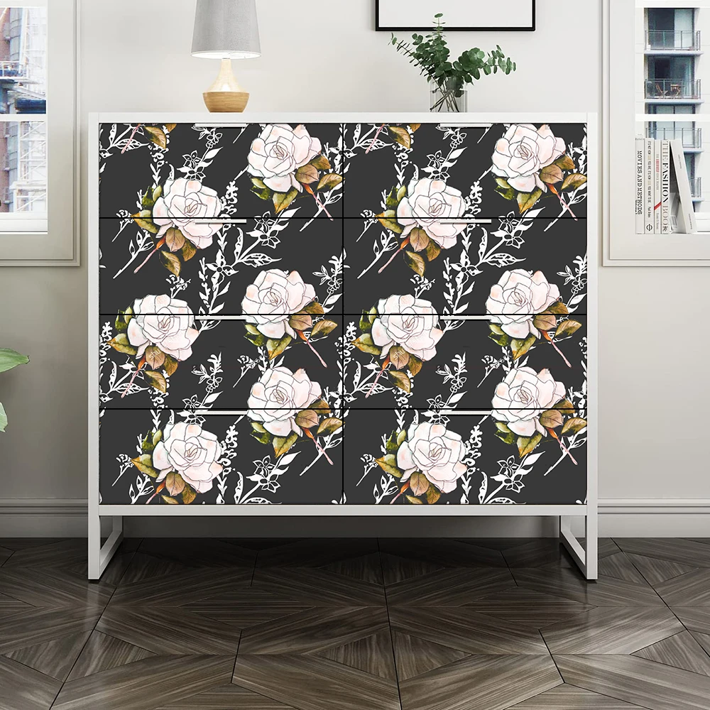

Floral Peel and Stick Wallpaper Rose Flower Self Adhesive Wallpaper Removable Contact Paper for Home Cabinet Decor Drawer Liner