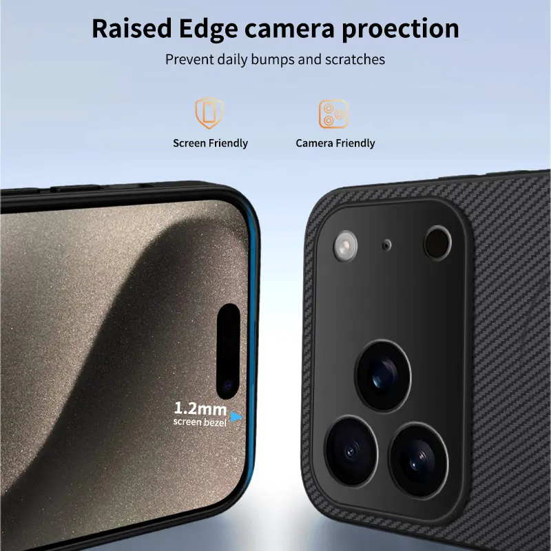 Premium Matte Carbon Fiber Magnetic Phone Case with Magsafe Charging