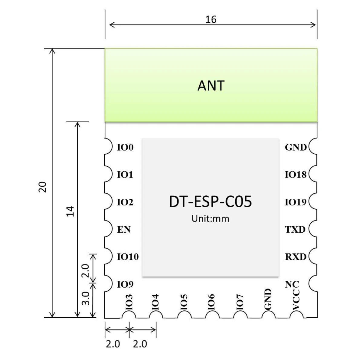 WiFi Module ESP32-C3-C05 Serial Wi-Fi & Bluetooth Two-in-One Module ESP32-C3 Chip Cost-effective Module 3
