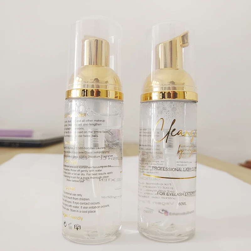 Custom 60ml Eyelash Cleanser Foam Shampoo Pump Press Lash Lift Eyelash Cleaner Foam Lash Shampoo Kit Clean Eyelash Extension 4
