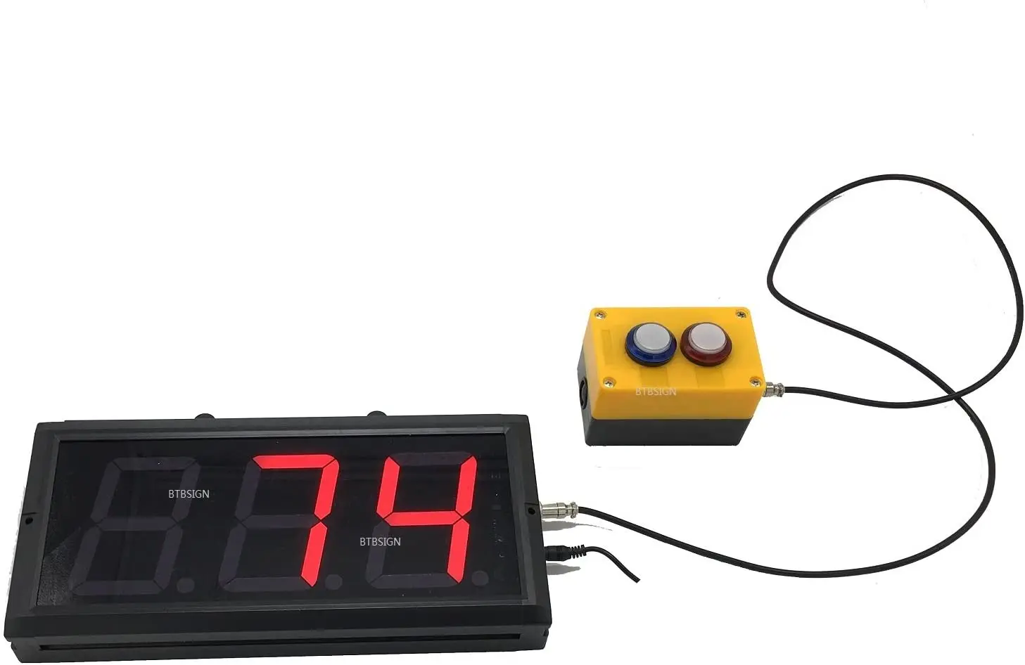 Btbsign LED Up/Down Counter with Switch Box & Remote Red 4'' LED Display 2