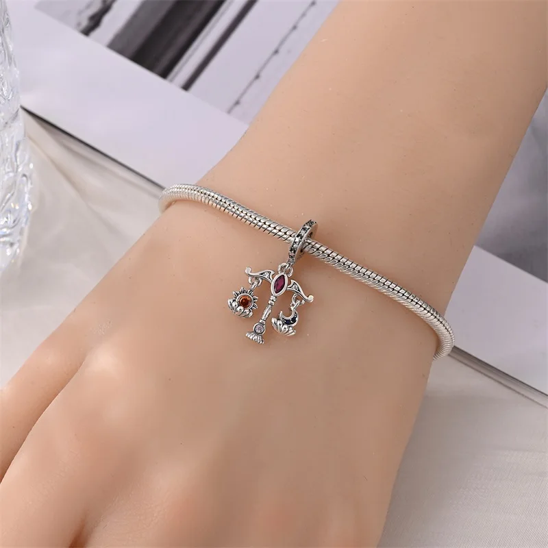 Neue Tarotkarten aus 925er Silber, Sonne, Mond, Sterne, Liebhaber, Stern, Münzen, Charms, Perlen, passend für Pan-Original-Armbänder, DIY-Geschenke, edler Schmuck – Detail 14